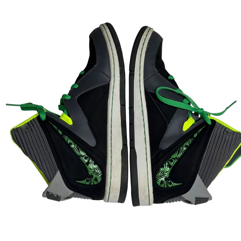 Nike Court Invader High Top Sneakers Basketball Shoes Boys Gray Green 7 Y - Picture 9 of 14